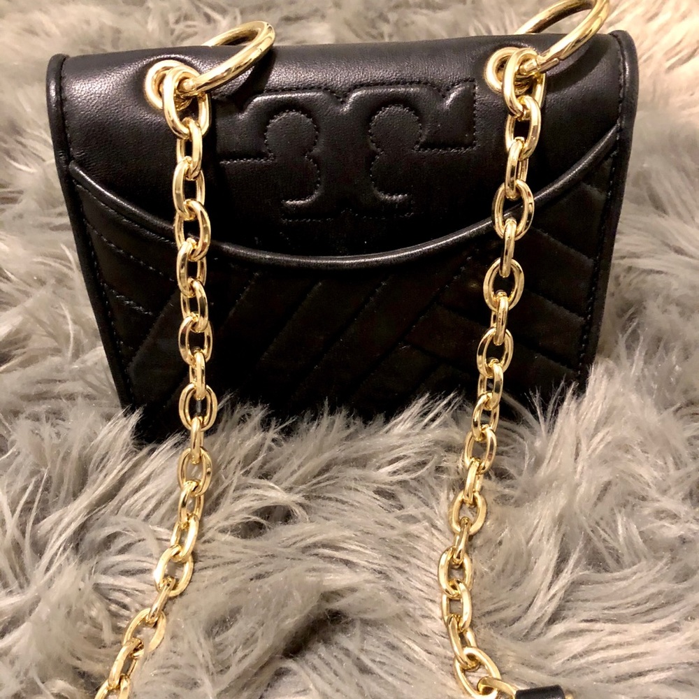 Tory Burch Black Gold Chain Crossbody Purse